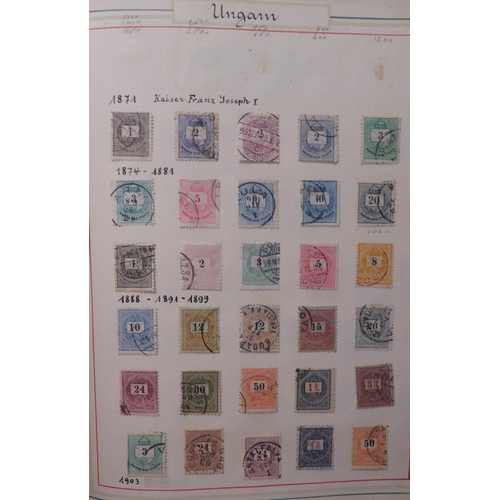 8 - European – Hungary and Switzerland stamps, Hungary with mostly early issues in Biella album includin... 