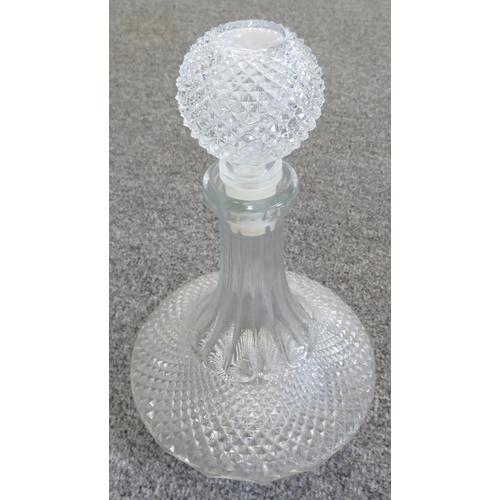 317 - Selection of seven moulded glass decanters, assorted sizes and designs including Edinburgh crystal “... 