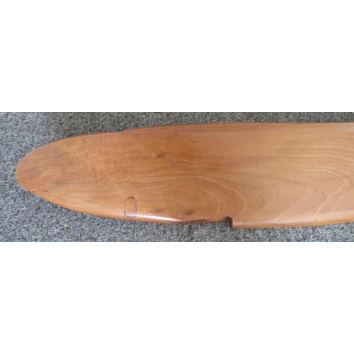 226 - A vintage wooden aeroplane propeller, some damage on one side. approx length 148 cm