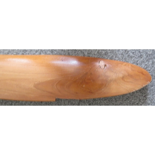 226 - A vintage wooden aeroplane propeller, some damage on one side. approx length 148 cm