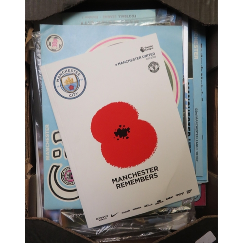 111 - Manchester City – Range of Manchester Derby Day programmes (Manchester City vs Manchester United) 19... 