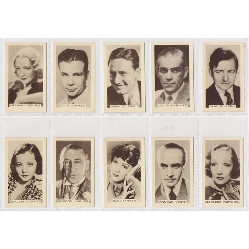 85 - United Services 1937 Popular Screen Stars set, in very good to excellent condition, apart from the o... 