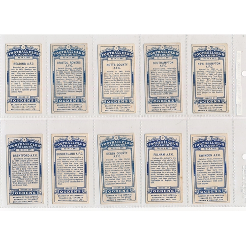 73 - Ogdens 1906 Football Club Colours set of 51, including Steve Bloomer card, in good condition with so... 