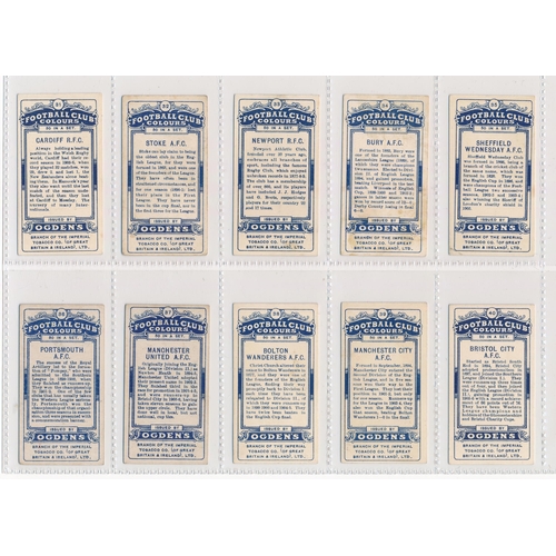 73 - Ogdens 1906 Football Club Colours set of 51, including Steve Bloomer card, in good condition with so... 