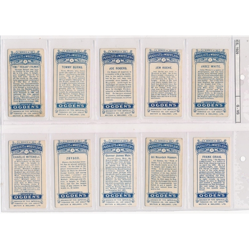 74 - Ogdens 1908 Pugilists & Wrestlers 1st Series set of 50, in fair to good condition with some better. ... 