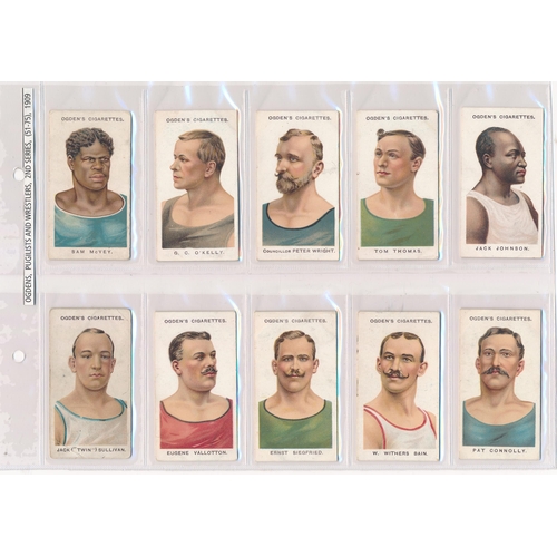 75 - Ogdens 1909 Pugilists & Wrestlers 2nd Series set of 25, including very good Jack Johnson card, other... 