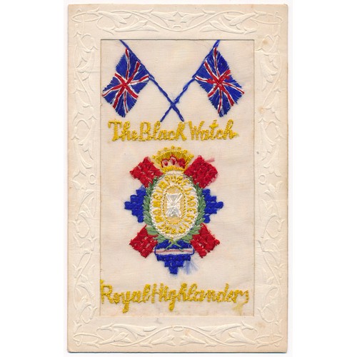 52 - Silks - World War One embroidered silks postcards, mixed condition, some with pencilled writing on r... 