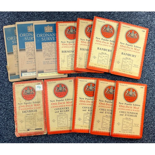 155 - Collection of 12 Ordnance Survey National Grid Maps including 2½