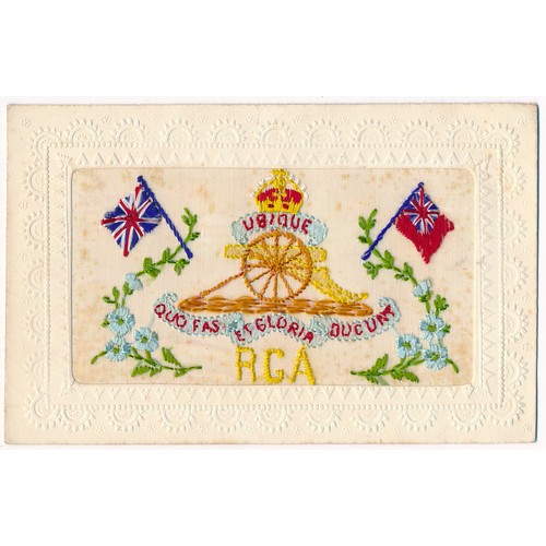 54 - Silks - World War One embroidered silks postcards, mixed condition, some with writing on reverse, va... 