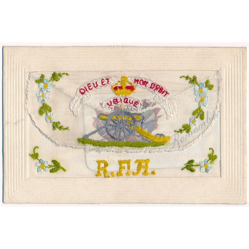 54 - Silks - World War One embroidered silks postcards, mixed condition, some with writing on reverse, va... 