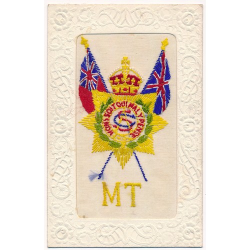 54 - Silks - World War One embroidered silks postcards, mixed condition, some with writing on reverse, va... 