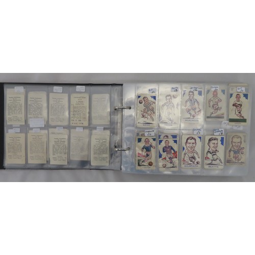 60 - Football cigarette and trade cards in an album, part sets and odds, in mixed condition, with Gallahe... 