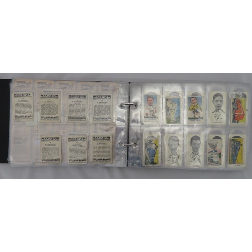 60 - Football cigarette and trade cards in an album, part sets and odds, in mixed condition, with Gallahe... 