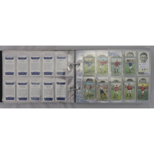 60 - Football cigarette and trade cards in an album, part sets and odds, in mixed condition, with Gallahe... 