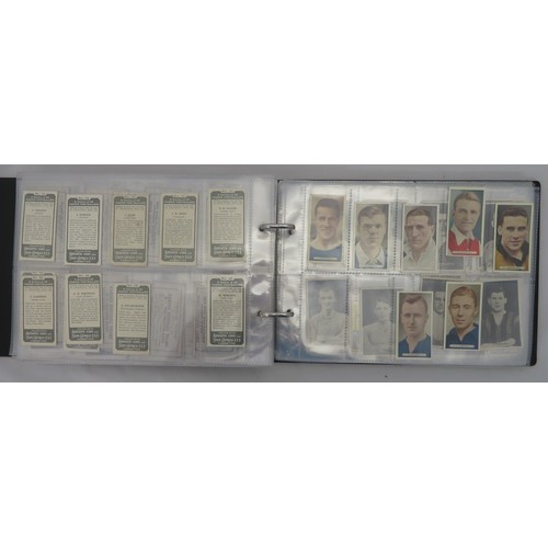 60 - Football cigarette and trade cards in an album, part sets and odds, in mixed condition, with Gallahe... 