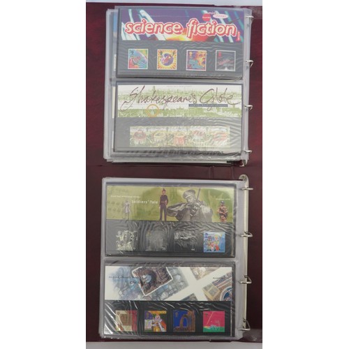 30 - 1990’s (1991-1999) unmounted mint commemorative presentation pack collection in two Royal Mail binde... 