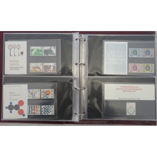 34 - 1970’s-1980’s (1971-1990) unmounted mint commemorative presentation pack collection in four Royal Ma... 