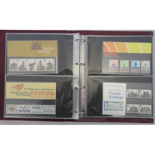 34 - 1970’s-1980’s (1971-1990) unmounted mint commemorative presentation pack collection in four Royal Ma... 