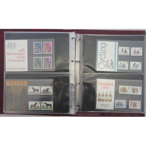 34 - 1970’s-1980’s (1971-1990) unmounted mint commemorative presentation pack collection in four Royal Ma... 