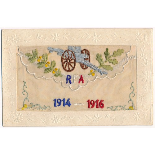 53 - Silks - World War One embroidered silks postcards, mixed condition, some with writing on reverse, va... 