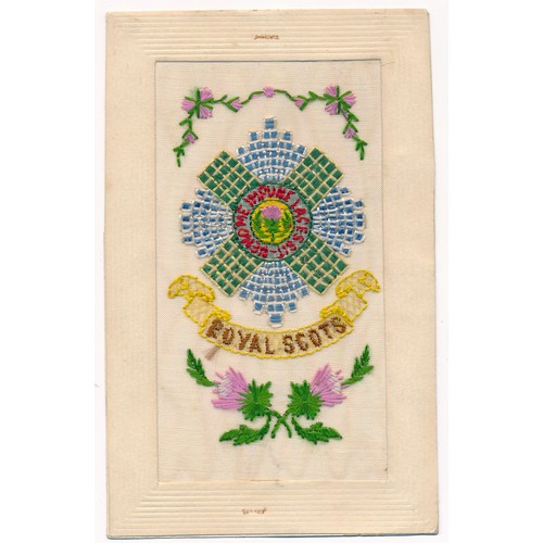 53 - Silks - World War One embroidered silks postcards, mixed condition, some with writing on reverse, va... 