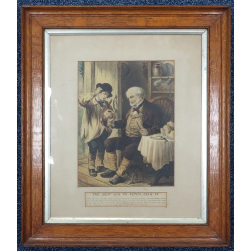 333 - A selection of seven framed pictures including ‘The Best Jug to Fetch Beer In’ (20.5cm x 27cm) Hogar... 