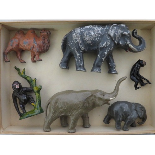 256A - Metal figures. Range of mainly Zoo animals with Britains, John Hill & Co., Timpo, etc., generally go... 