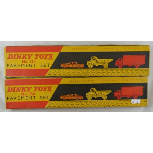 260C - Dinky. Pair of Pavement Set No. 754, generally excellent in good boxes (corrosion to box staples). C... 