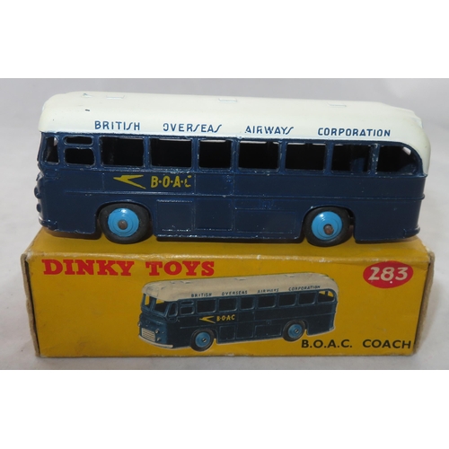 260D - Dinky. BOAC Coach No. 283, generally excellent to good plus in good yellow box, dark blue with white... 