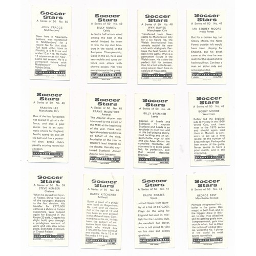 92 - Barratt & Co Ltd. 1970s Soccer Stars complete set of 50, generally excellent, with Bobby Moore, Geor... 