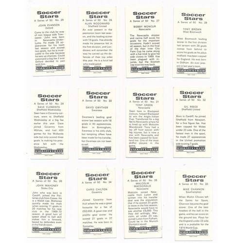 92 - Barratt & Co Ltd. 1970s Soccer Stars complete set of 50, generally excellent, with Bobby Moore, Geor... 