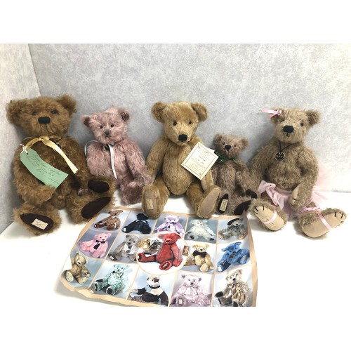 265 - A collection of five Deans Rag Book company limited edition bears, all with tags, including; Chairma... 