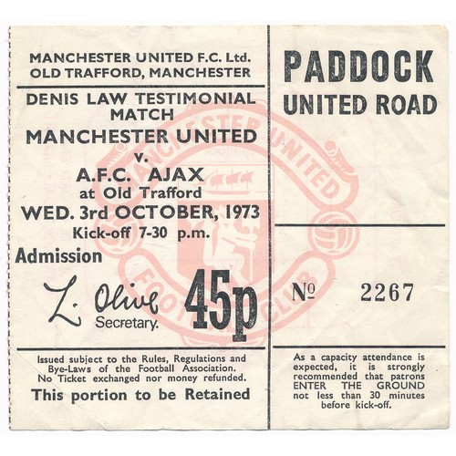 141 - Manchester United – Three early 1970’s Manchester United tickets: Pair of Manchester United vs A.F.C... 