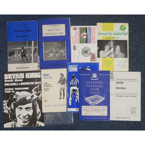 124 - Millwall – A small selection of Millwall programmes & ephemera including Millwall vs Leicester City ... 