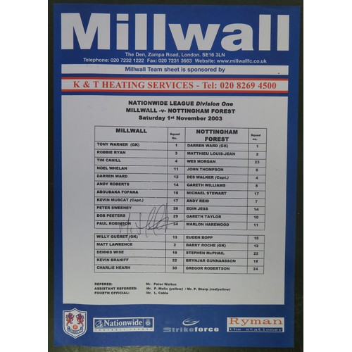 143 - Millwall – Collection of various ephemera with sporting documents relating to Millwall F.C. includin... 