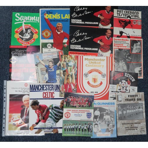 117 - Manchester United – Testimonials, selection of Testimonial programmes including Bobby Robson (1972, ... 