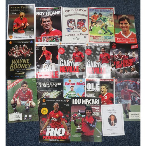 117 - Manchester United – Testimonials, selection of Testimonial programmes including Bobby Robson (1972, ... 