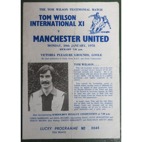 117 - Manchester United – Testimonials, selection of Testimonial programmes including Bobby Robson (1972, ... 