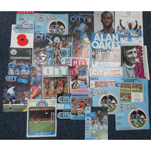 111 - Manchester City – Range of Manchester Derby Day programmes (Manchester City vs Manchester United) 19... 