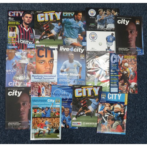 111 - Manchester City – Range of Manchester Derby Day programmes (Manchester City vs Manchester United) 19... 