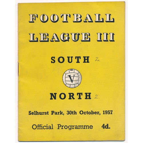 131 - Third Division, North versus South representative matches programmes with March 16th 1955 (Reading F... 