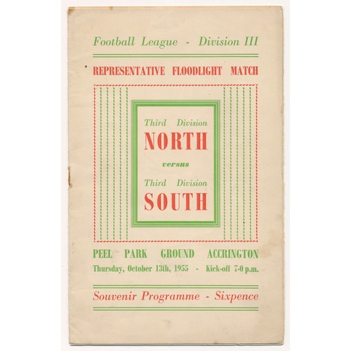 131 - Third Division, North versus South representative matches programmes with March 16th 1955 (Reading F... 