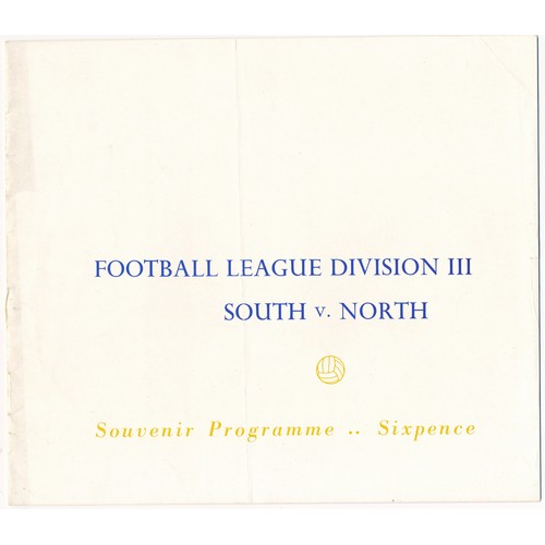 131 - Third Division, North versus South representative matches programmes with March 16th 1955 (Reading F... 