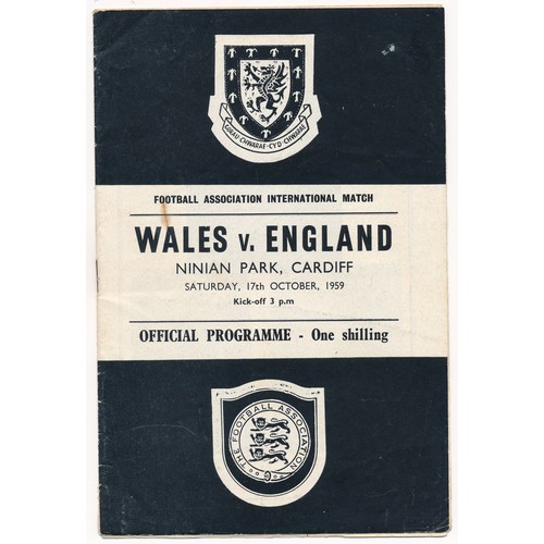 109 - England – 1945-1966 collection of England programmes including 1945 England vs France two-page progr... 