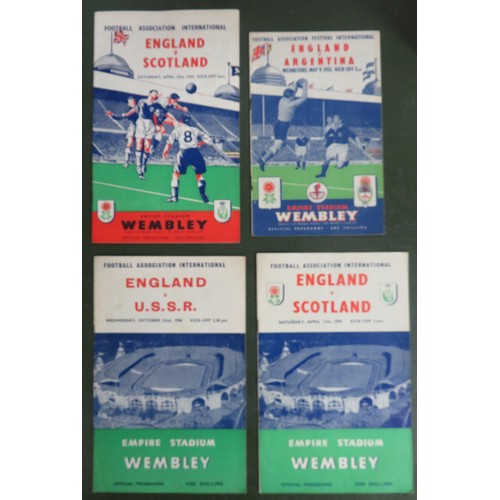 109 - England – 1945-1966 collection of England programmes including 1945 England vs France two-page progr... 