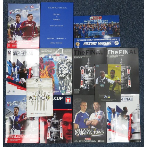 125 - Millwall – Big game programme collection for Millwall F.C. including ‘Millwall 1910-1993 Goodbye to ... 