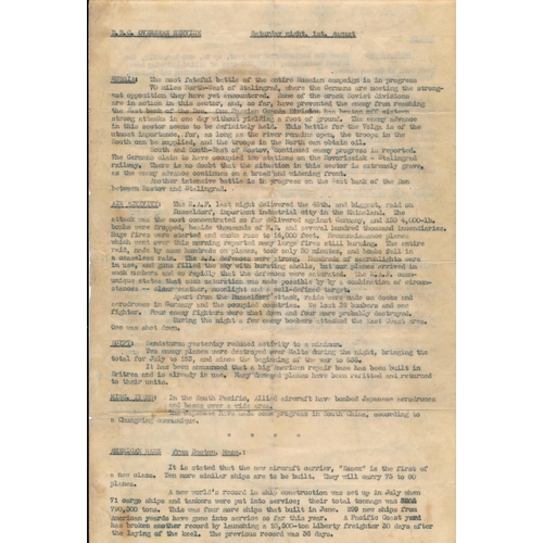 60 - Second World War, interesting selection of documents including  Continuous Certificate of Discharge ... 