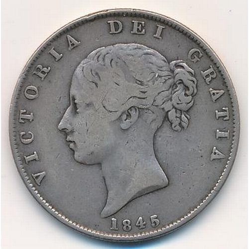 180 - 1845 Half Crown fine.