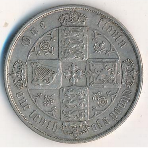 184 - 1872 Gothic Florin good fine.