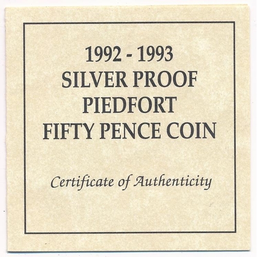 242 - 1992-1993 Dual Date EEC 50p piedfort silver proof FDC, issued by the Royal Mint, in box of issue wit... 